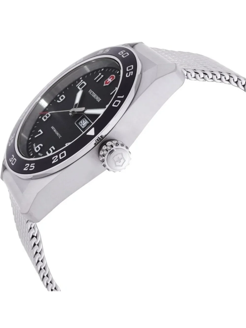 NWT Victorinox Swiss Army Quartz Black Dial Men's Watch